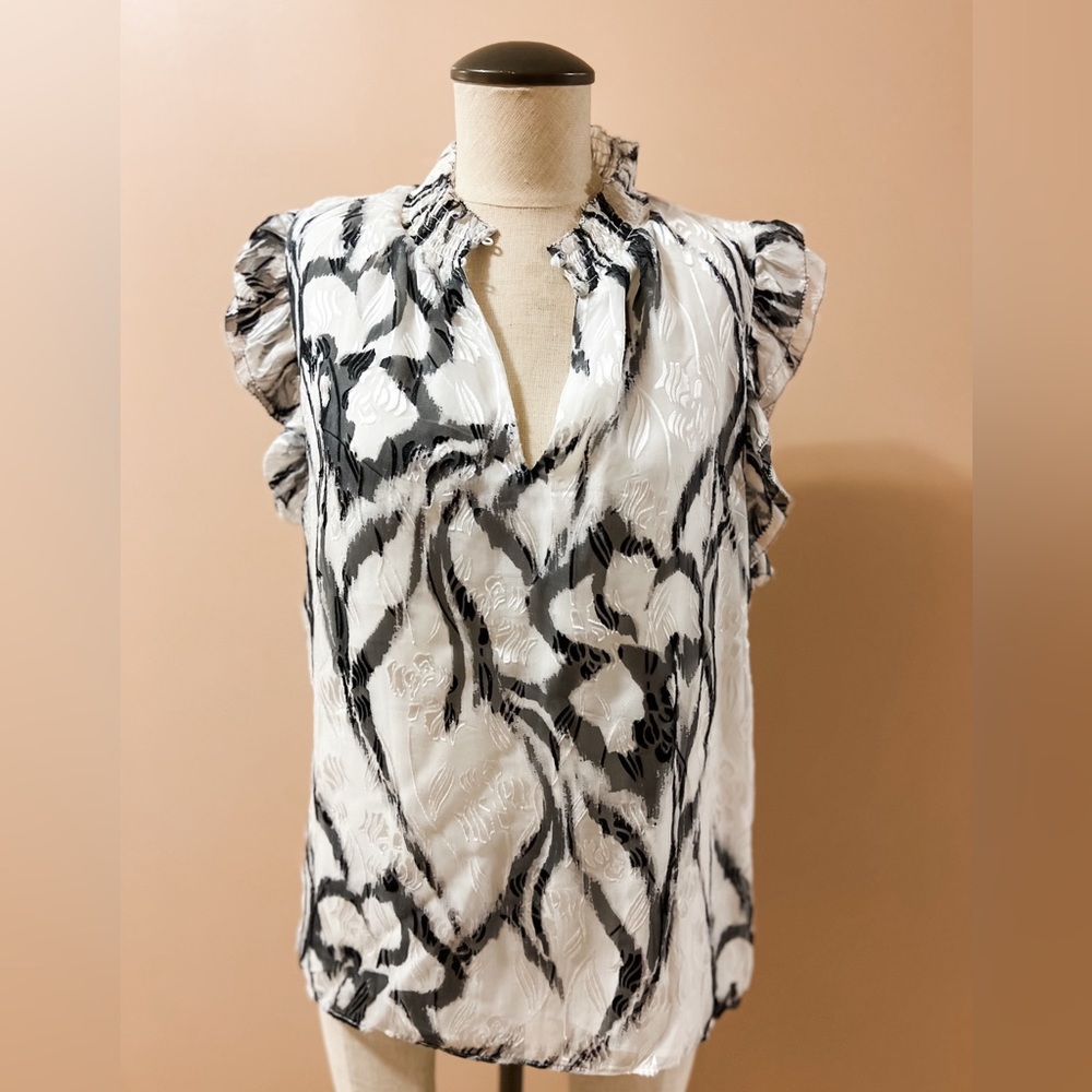 Sleeveless Burnout Blouse - White House Black Market